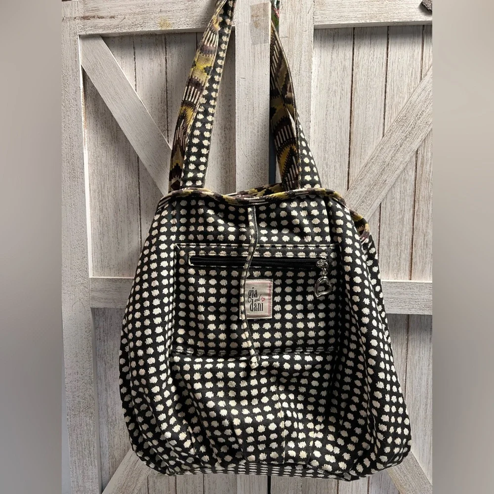 Gia and Dani Patterned Canvas Bag reversible